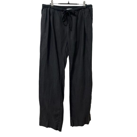 James Perse Pants - Standard James Perse Womens 100% Linen Straight Leg Pants Size 2 US M Black